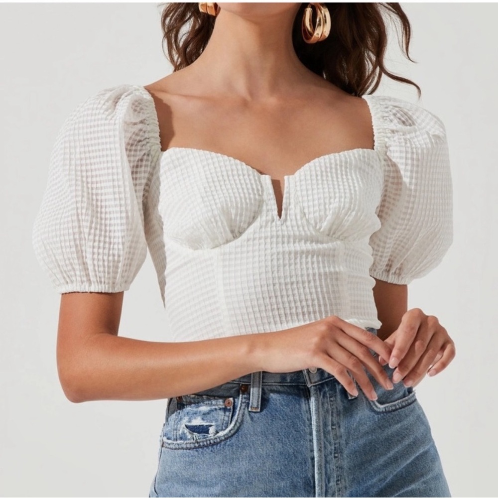 ASTR the Label White Daydreamer Bustier Top Size Small